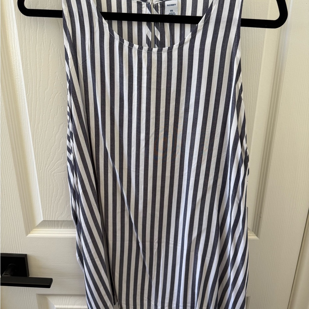 Old Navy Black and White Striped Tank Top